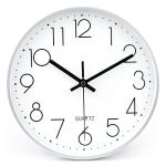 Silent 10-Inch Silver Battery Wall Clock for Home