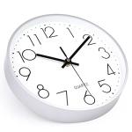 Silent 10-Inch Silver Battery Wall Clock for Home