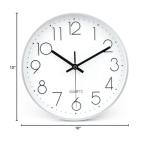 Silent 10-Inch Silver Battery Wall Clock for Home
