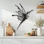 Unique 3D Metal Hummingbird Wall Art for Any Space