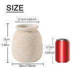 Rustic White Ceramic Flower Vase, 7.48 Inch