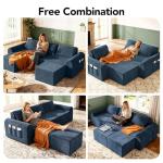 Cloud Modular Sofa with Ottomans - Deep Seat, Blue