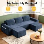 Cloud Modular Sofa with Ottomans - Deep Seat, Blue