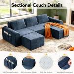 Cloud Modular Sofa with Ottomans - Deep Seat, Blue