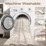 Large Washable 8x10 Neutral Brown Area Rug