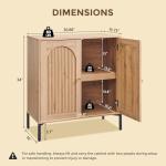 Modern Fluted Sideboard Cabinet with Adjustable Shelves