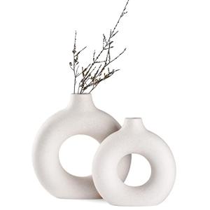 Modern White Ceramic Pampas Grass Vase