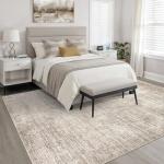 Large Washable 8x10 Neutral Brown Area Rug