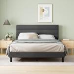 Zinus King Piper Upholstered Platform Bed - Dark Grey