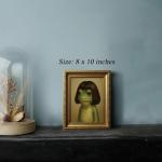 Whimsical Frog Wall Art in Gold Frame 8x10in