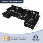 U Shaped Cloud Sectional Sofa with USB Port