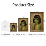 Whimsical Frog Wall Art in Gold Frame 8x10in