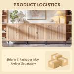 Modern Fluted Sideboard Cabinet with Adjustable Shelves