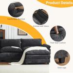 Black Modular Sectional Sofa with Ottoman