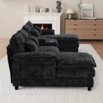 U Shaped Cloud Sectional Sofa with USB Port