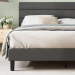 Zinus King Piper Upholstered Platform Bed - Dark Grey