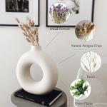 Modern White Ceramic Pampas Grass Vase