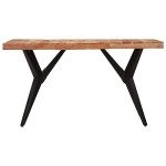 Acacia Wood Dining Table with Iron Frame - Black