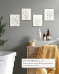 Sage Green Eucalyptus Leaf Wall Art Set of 4