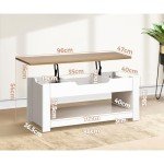 Lift-Top Wooden Coffee Table with Hidden Storage