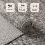 5x7 Grey Washable Area Rug for Living Spaces