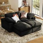 KKL 85" Black Modular Cloud Sofa Bed