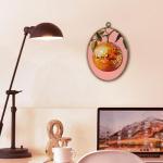 Funky Orange Disco Ball Oval Wall Art