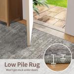 5x7 Grey Washable Area Rug for Living Spaces
