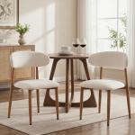 Set of 4 Modern Beige Metal Dining Chairs