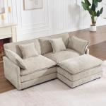 76.7" Modern Cloud Sofa Loveseat with Ottoman