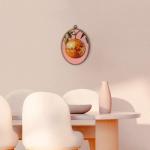 Funky Orange Disco Ball Oval Wall Art