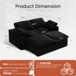 KKL 85" Black Modular Cloud Sofa Bed