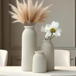 Set of 3 Modern Boho Ceramic Flower Vases