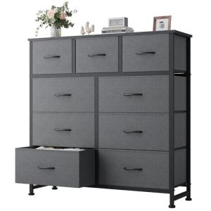 DUMOS 9-Drawer Bedroom Dresser with Wood Top