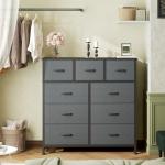 DUMOS 9-Drawer Bedroom Dresser with Wood Top