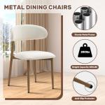 Set of 4 Modern Beige Metal Dining Chairs