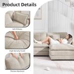 76.7" Modern Cloud Sofa Loveseat with Ottoman