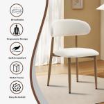 Set of 4 Modern Beige Metal Dining Chairs