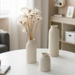 Set of 3 Modern Boho Ceramic Flower Vases