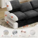 KKL 85" Black Modular Cloud Sofa Bed