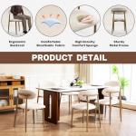 Set of 4 Modern Beige Metal Dining Chairs