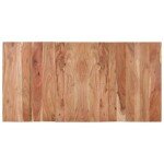 Acacia Wood Dining Table with Iron Frame - Black