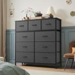 DUMOS 9-Drawer Bedroom Dresser with Wood Top