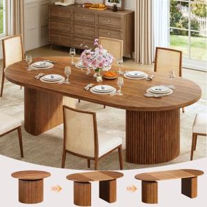 HUAHUU Extendable Round Dining Table for 4-8