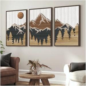 3-Piece Mountain Wall Art Set for Home Decor