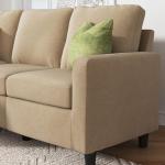 HONBAY Convertible L-Shaped Sectional Sofa, Dark Beige