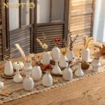 Set of 15 Small White Ceramic Bud Vases