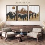 3-Piece Mountain Wall Art Set for Home Decor