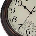 Foxtop 12-Inch Retro Silent Waterproof Wall Clock