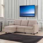 HONBAY Convertible L-Shaped Sectional Sofa, Dark Beige